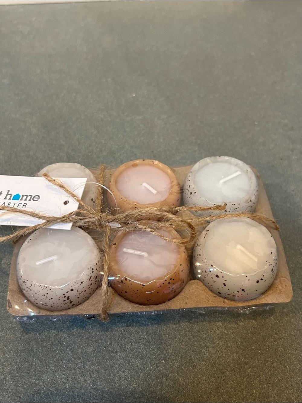 At Home Mixed Neutral Speckled Egg Candle Set - Farmhouse Decor